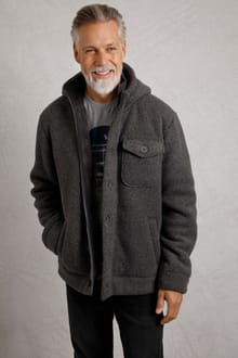 Fairfield Button Front Fleece Jacket Dark Grey