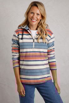 Lana 1/4 Zip Microfleece Hoodie Ecru