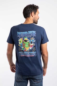 Sea Shanties Back Print Artist T-Shirt Dark Blue
