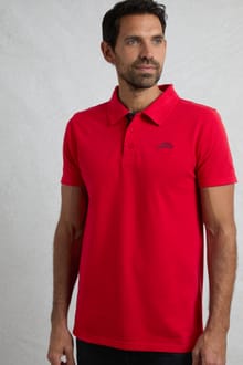 Miles Pique Polo Shirt Barberry Red Marl
