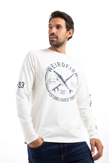 Making Waves Branded Long Sleeve T-Shirt Dusty White