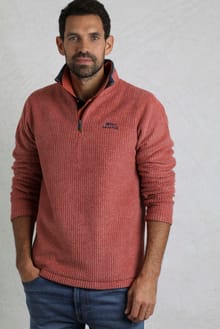Newark 1/4 Zip Grid Fleece Paprika
