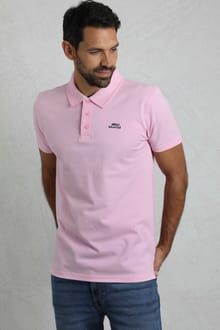 Miles Pique Polo Shirt Pink
