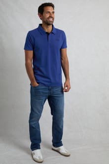 Miles Pique Polo Shirt Cobalt Blue