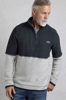 Kielder 1/4 Zip Limited Edition Macaroni Sweatshirt Dark Navy
