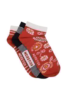 Loretta Trainer Socks 3 Pack Tango Red