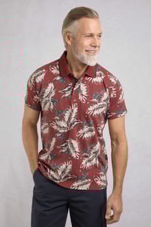 Sarat Organic Cotton Printed Polo Shirt Paprika