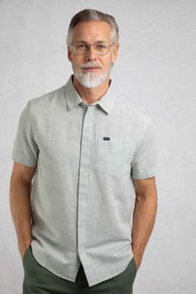 Washton Textured Short Sleeve Shirt  Army Green