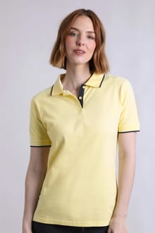 Pammie Organic Cotton Pique Polo Shirt Yellow