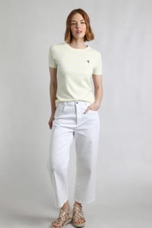 Natalie Striped Crew Neck T-Shirt Lemon