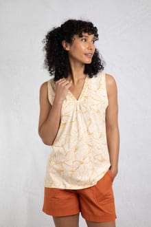 Nonno Organic Cotton Printed Jersey Vest Mustard