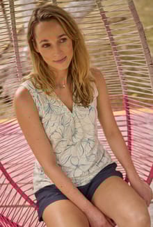 Nonno Organic Cotton Printed Jersey Vest Viridis