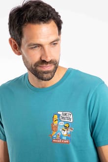 Fawlty Trouters Back Print Artist T-Shirt Deep Teal