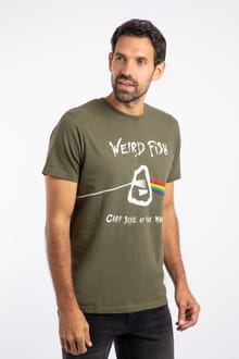 Carp Side Front Print Artist T-Shirt Deep Lichen Green