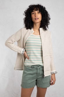 Sontee Full Zip Eco Macaroni Sweatshirt Ecru