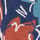 Lorient Printed Jersey Godet Midi Skirt Navy Blue