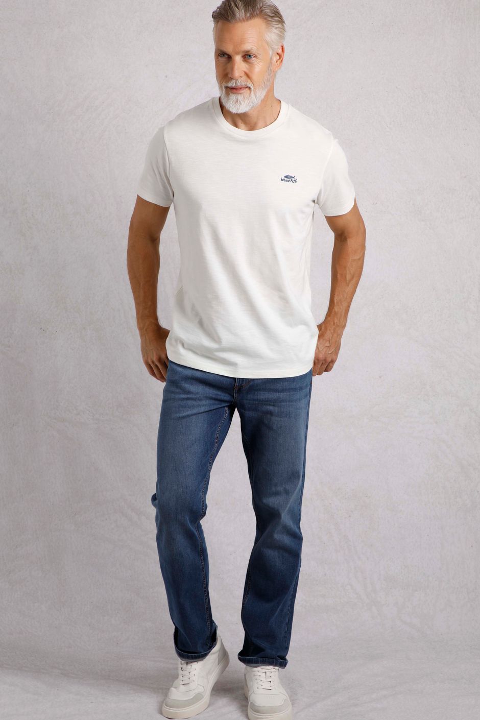 Fished Branded T-Shirt Dusty White