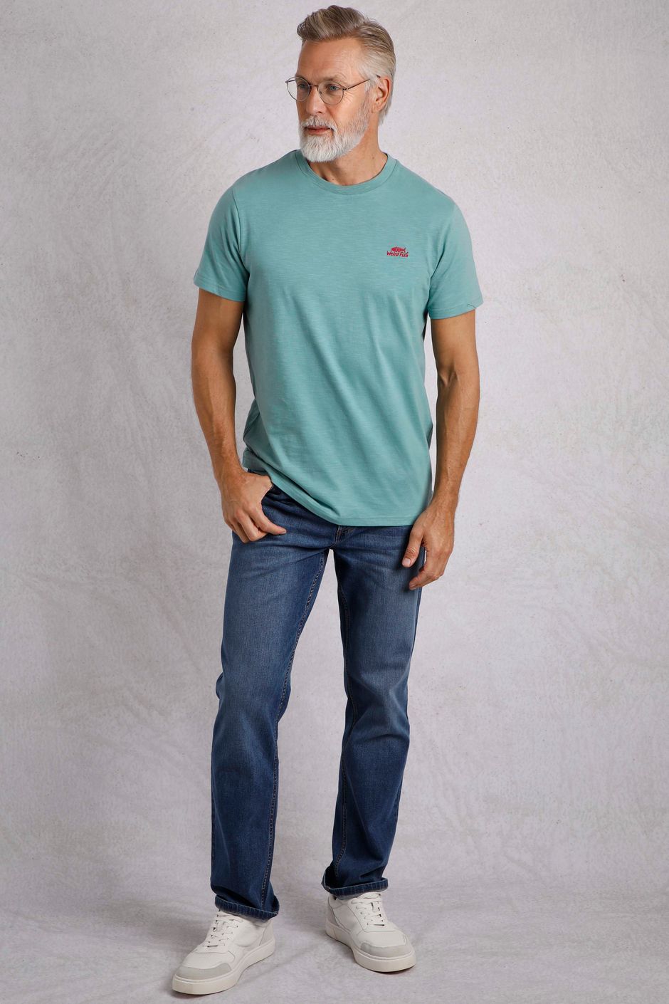 Fished Branded T-Shirt Mineral Blue