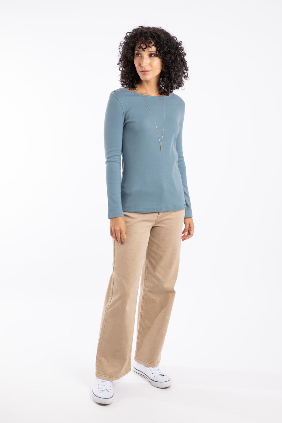 Maine Long Sleeve Outfitter T-Shirt Blue Mirage
