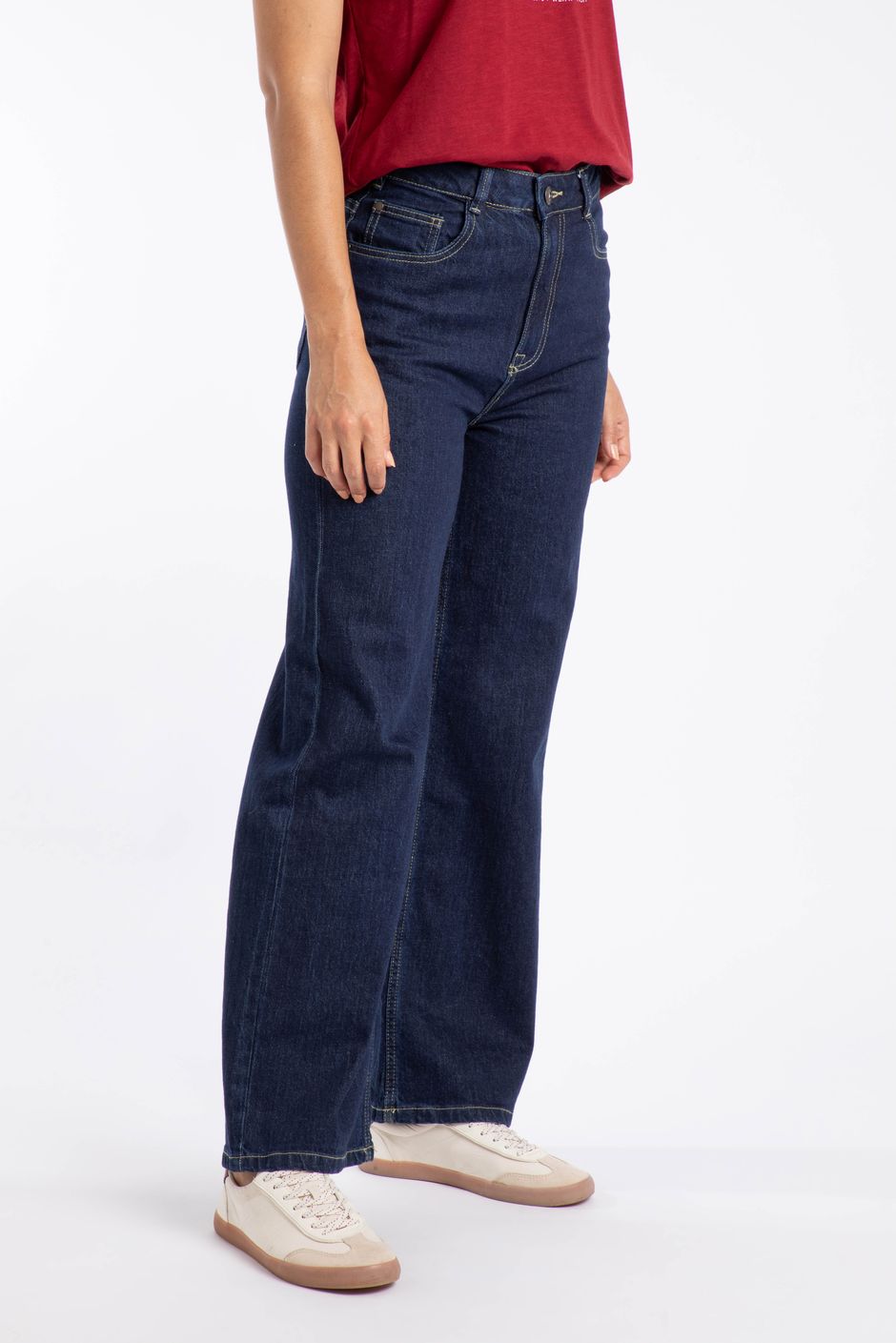 Corine Wide Leg Denim Jeans Dark Denim