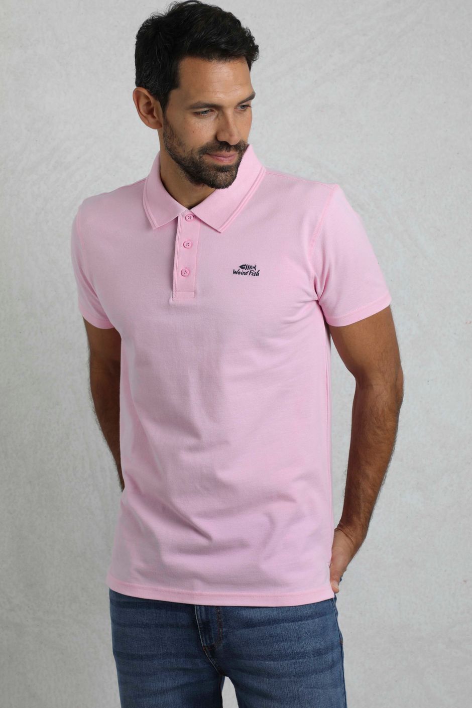 Miles Pique Polo Shirt Pink