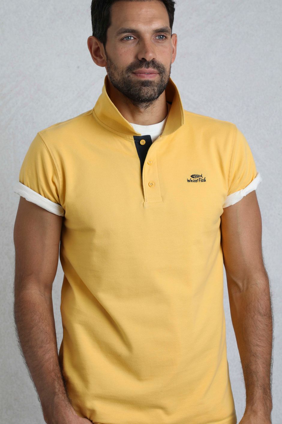 Miles Pique Polo Shirt Lemon