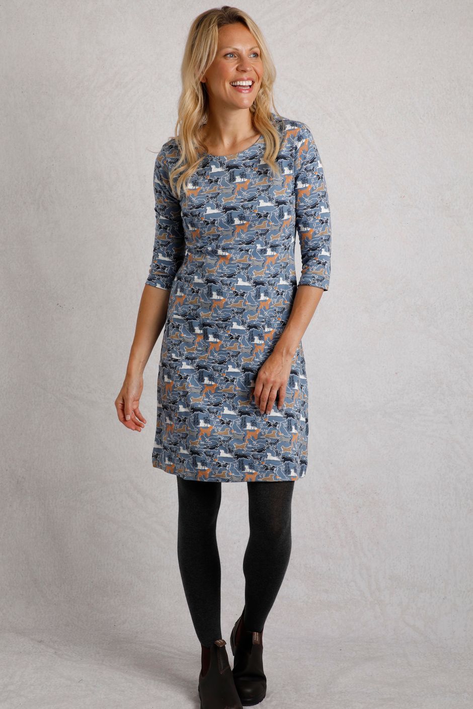 Starshine Organic Cotton Jersey Dress Blue Mirage