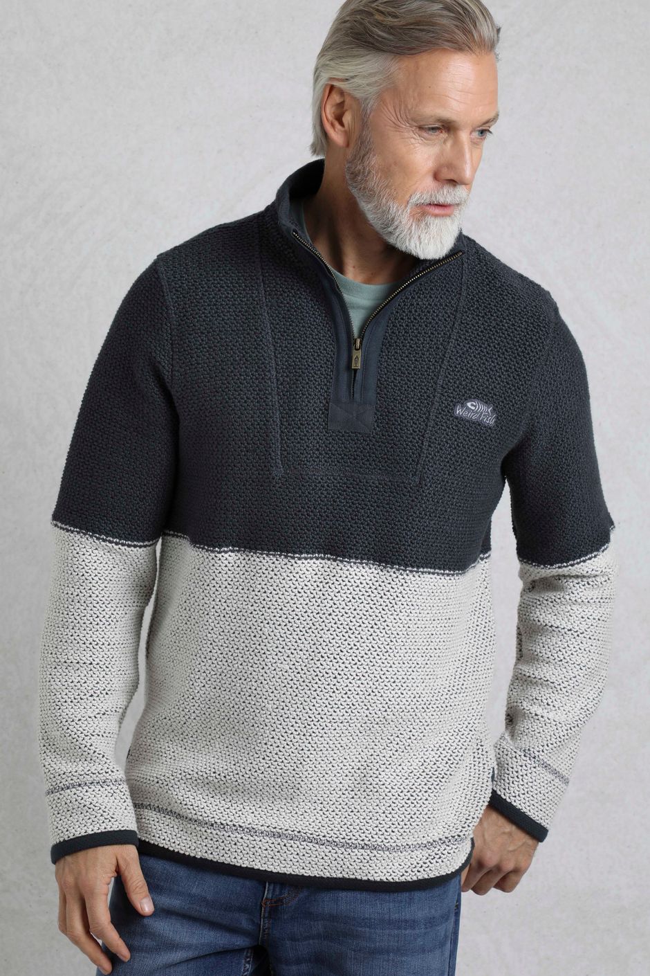 Kielder 1/4 Zip Limited Edition Macaroni Sweatshirt Dark Navy