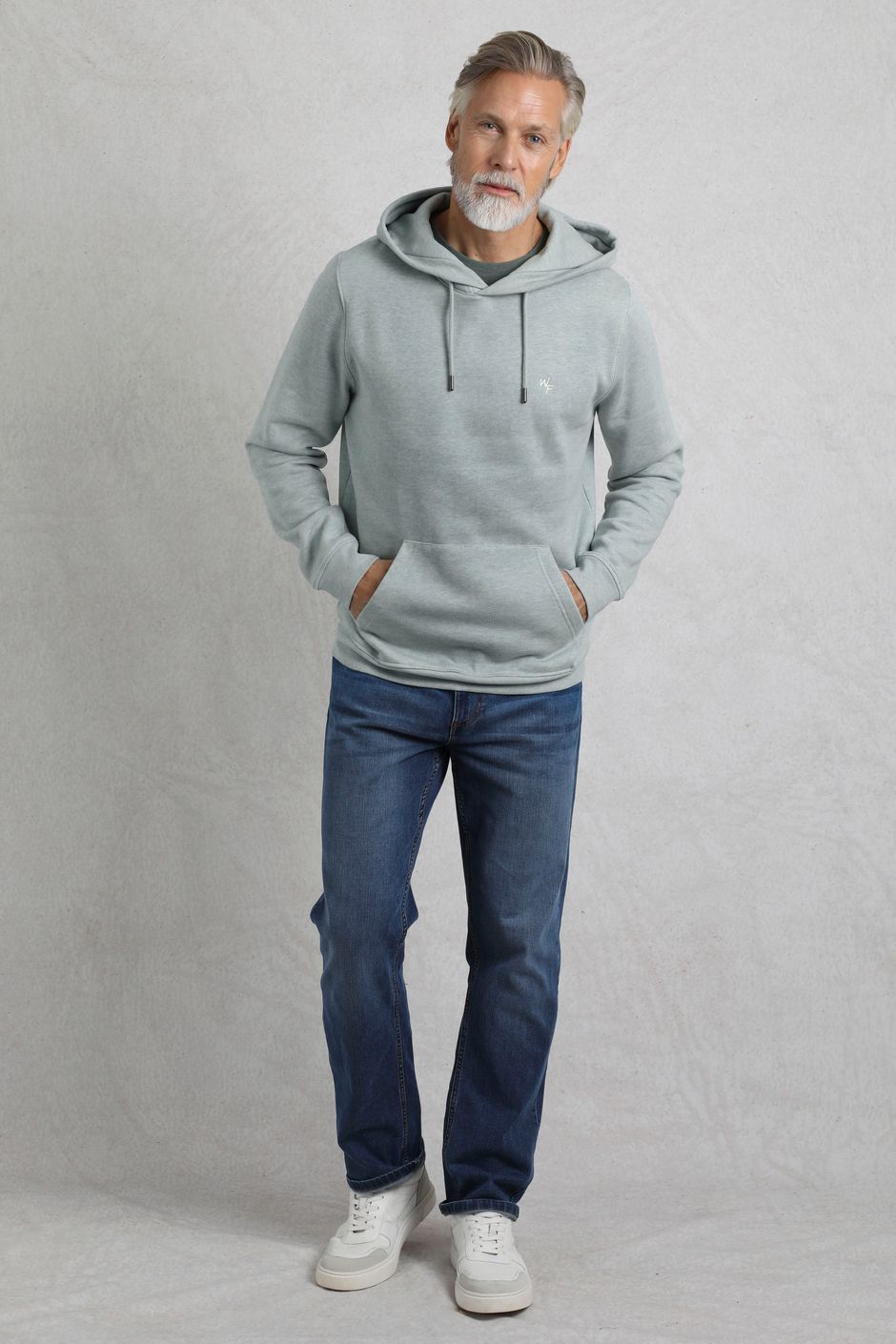 Hugo Eco Branded Popover Hoodie Grey Marl