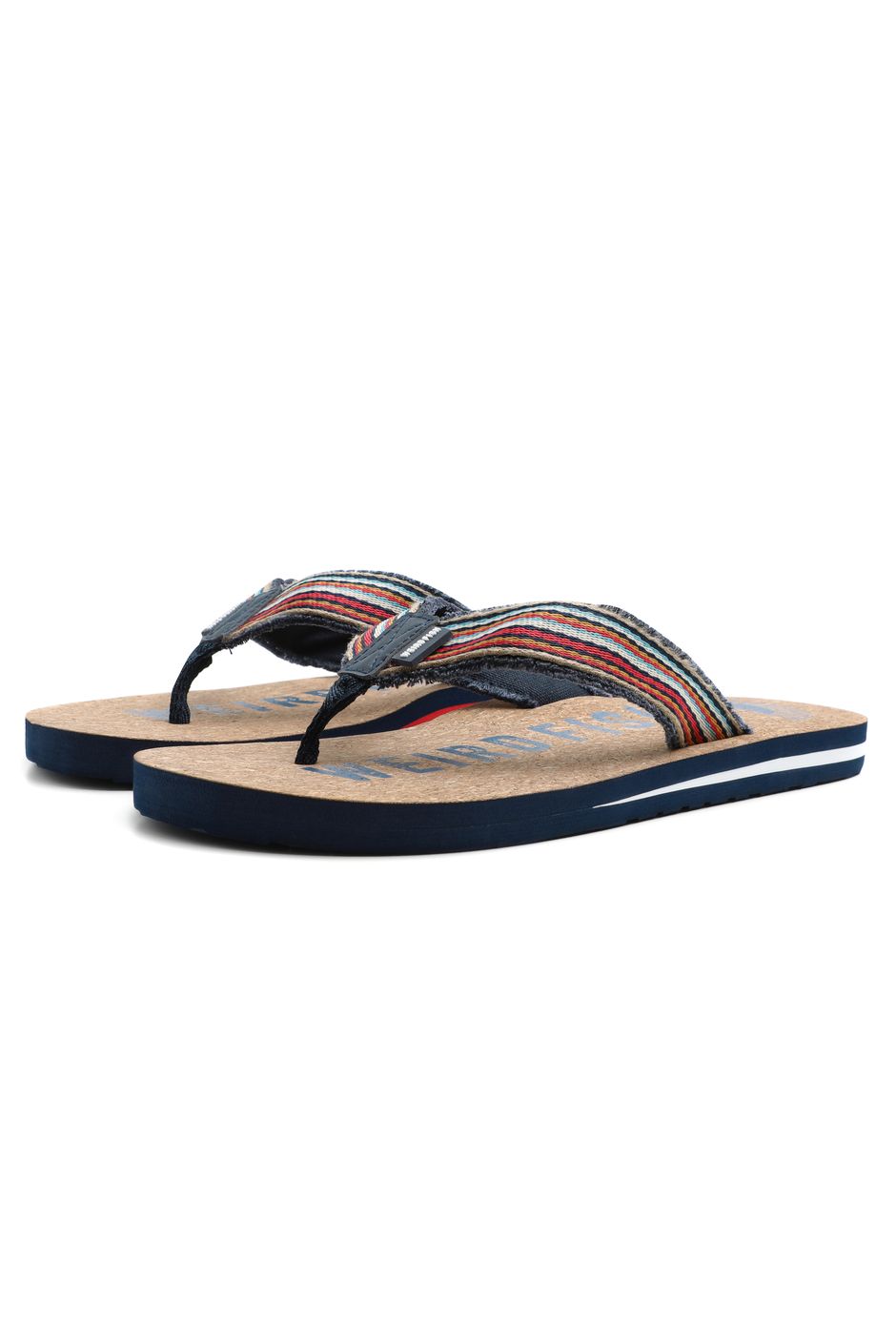 Englewood Cork Flip Flops Dark Blue