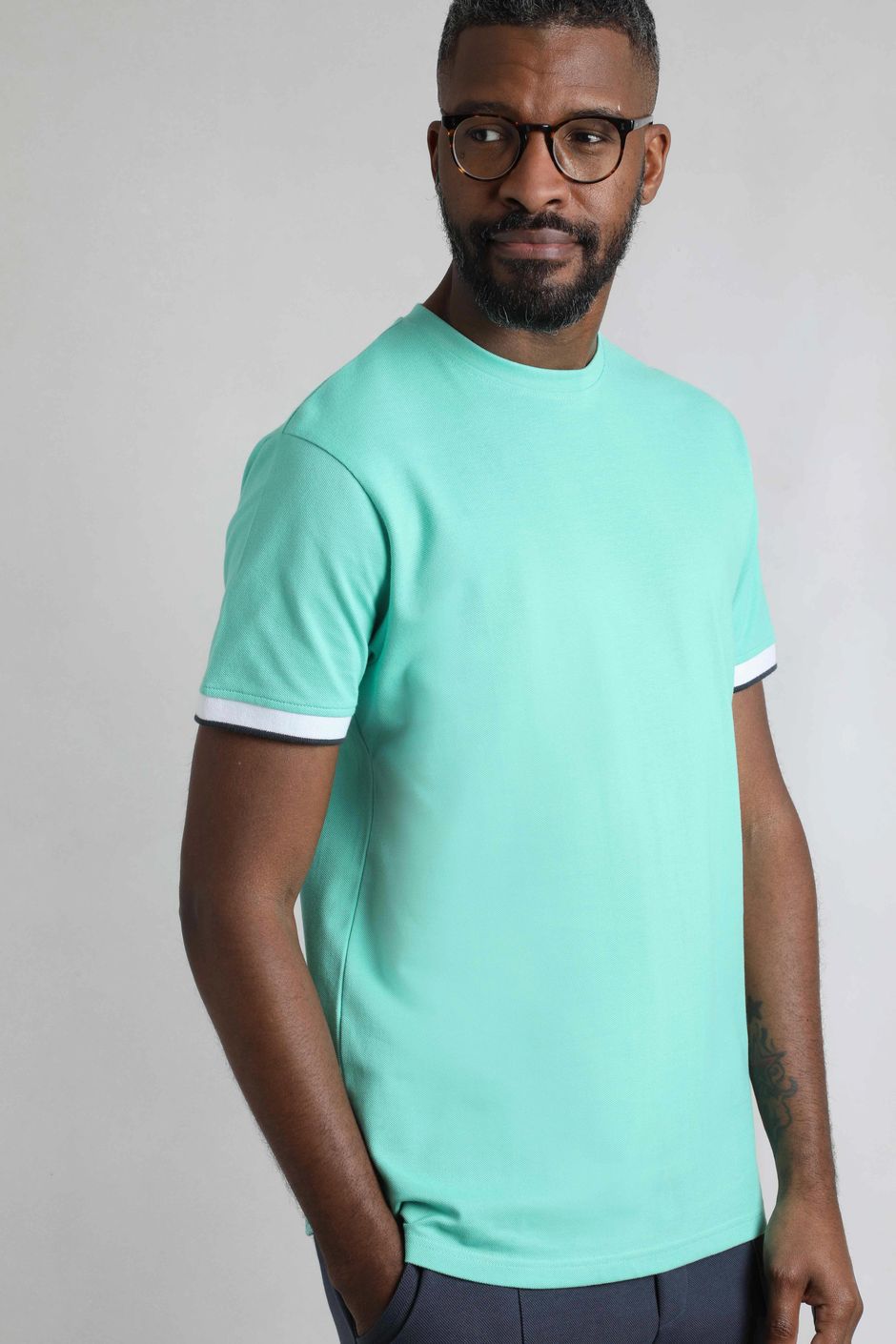 Danville Organic Cotton Pique T-Shirt Aqua Marine
