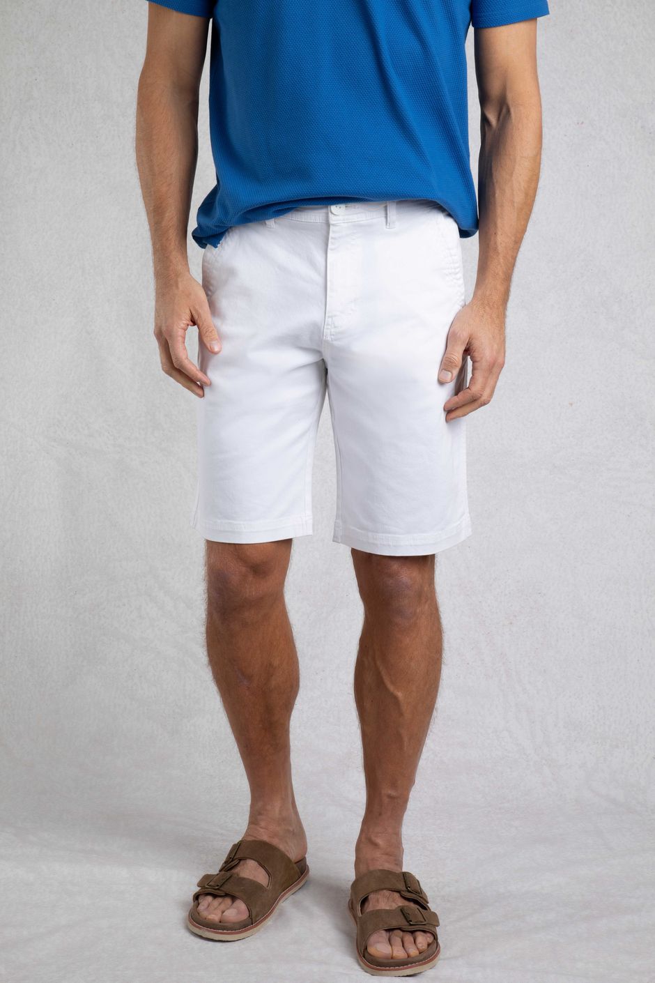 Rayburn Cotton Flat Front Shorts White