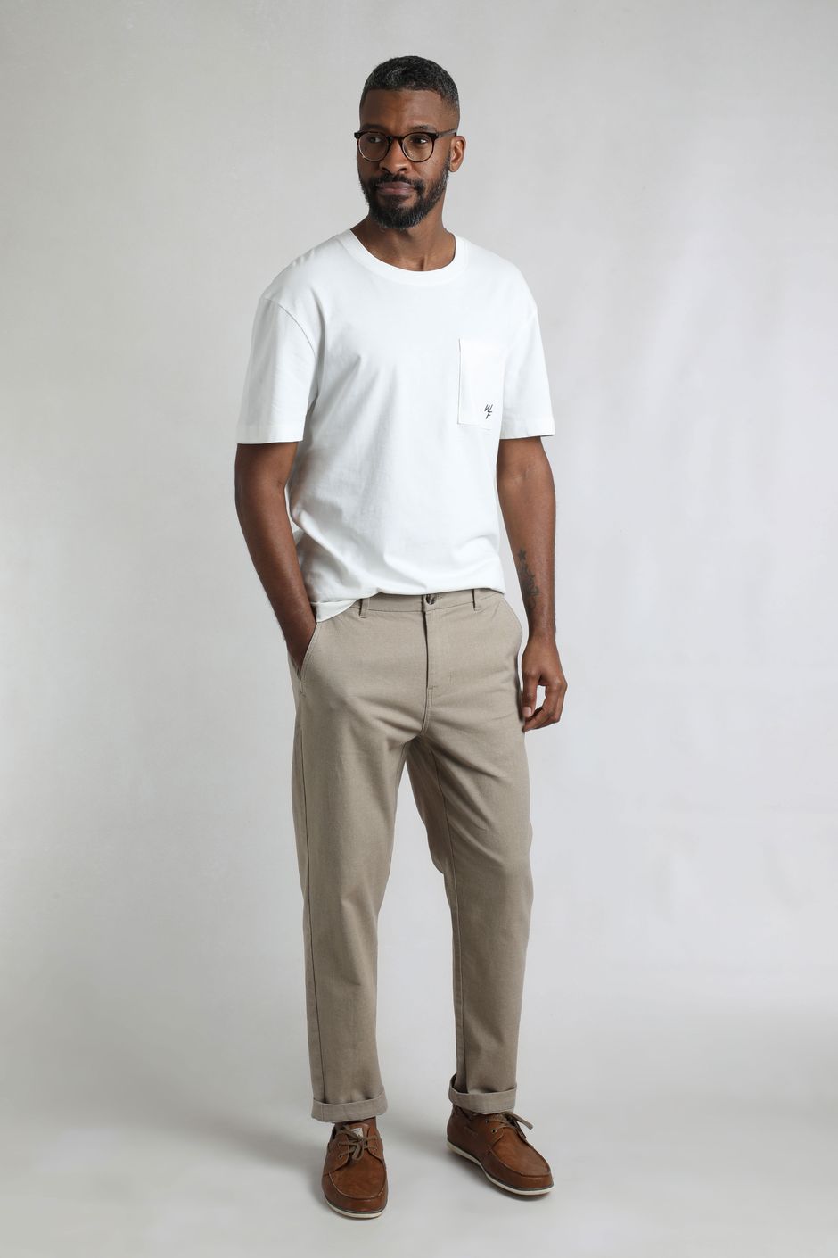 Charleigh Textured Chino Trousers Stone