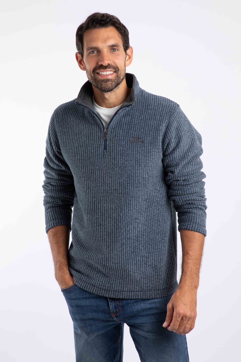 Newark 1/4 Zip Grid Fleece Navy