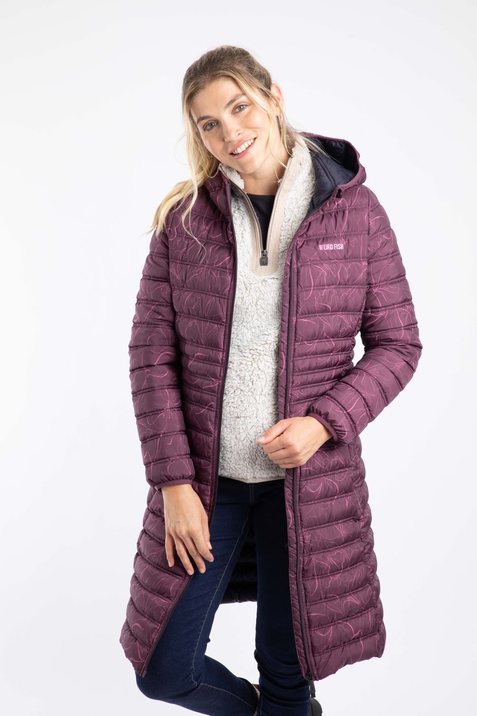 Iryssa Lightweight Padded Mid-Line Hooded Jacket Raisin