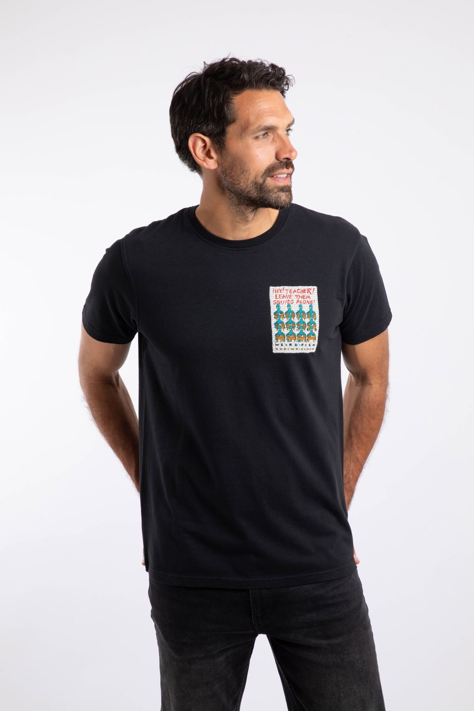Hey Teacher Back Print Artist T-Shirt Black
