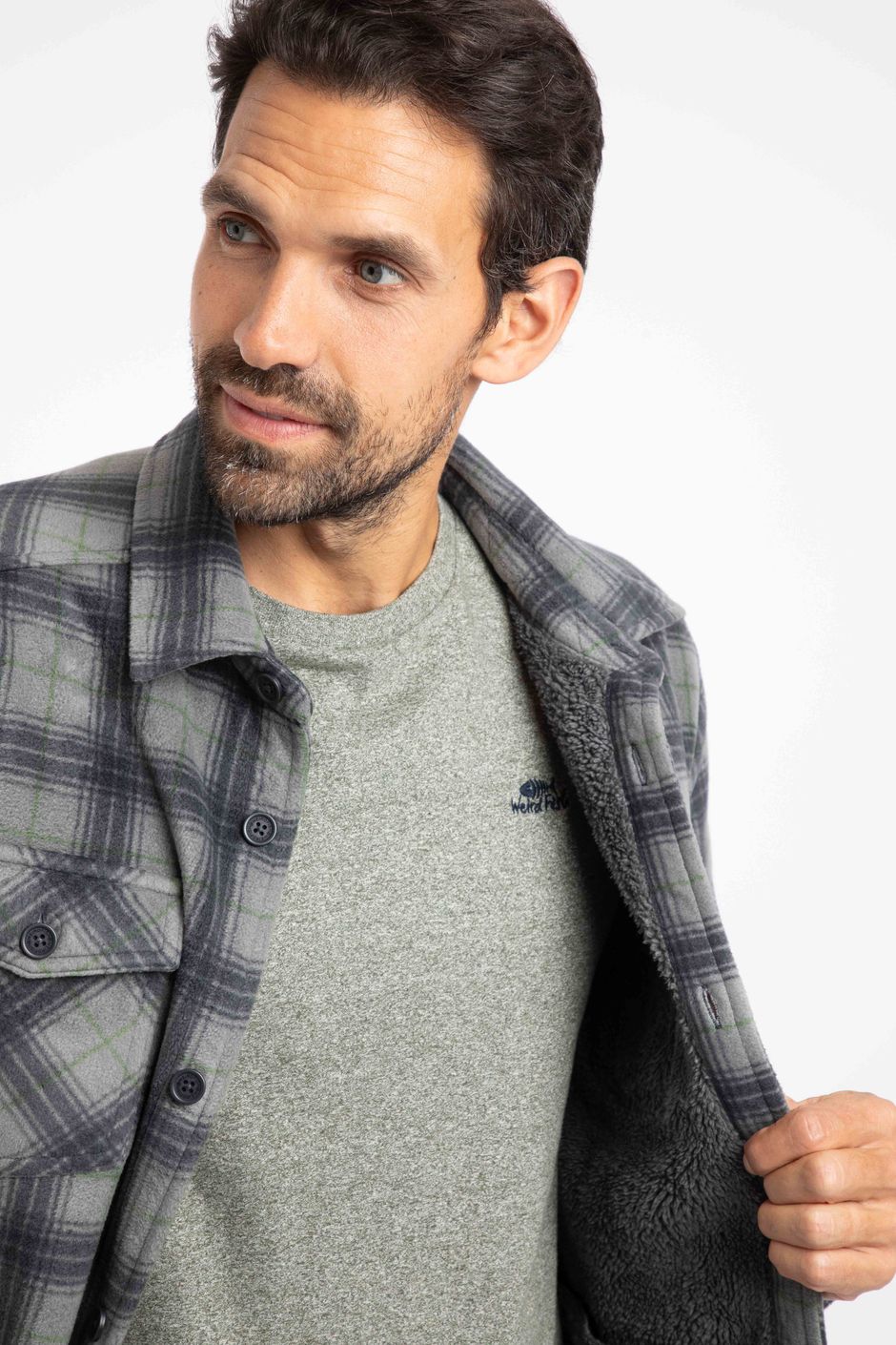 Tyburn Check Fleece Shacket Cement