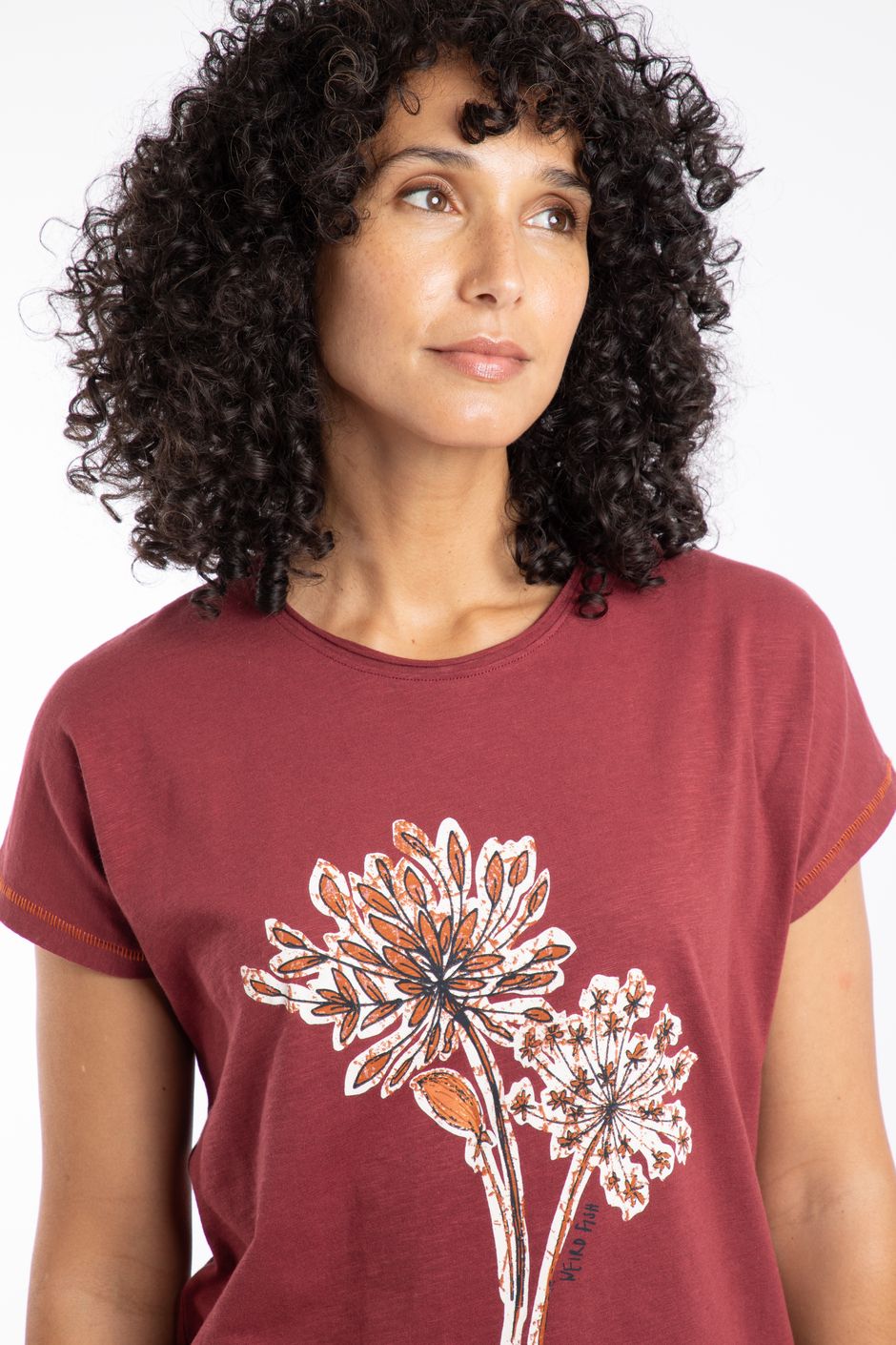Seedheads Front Print T-Shirt Rhubarb