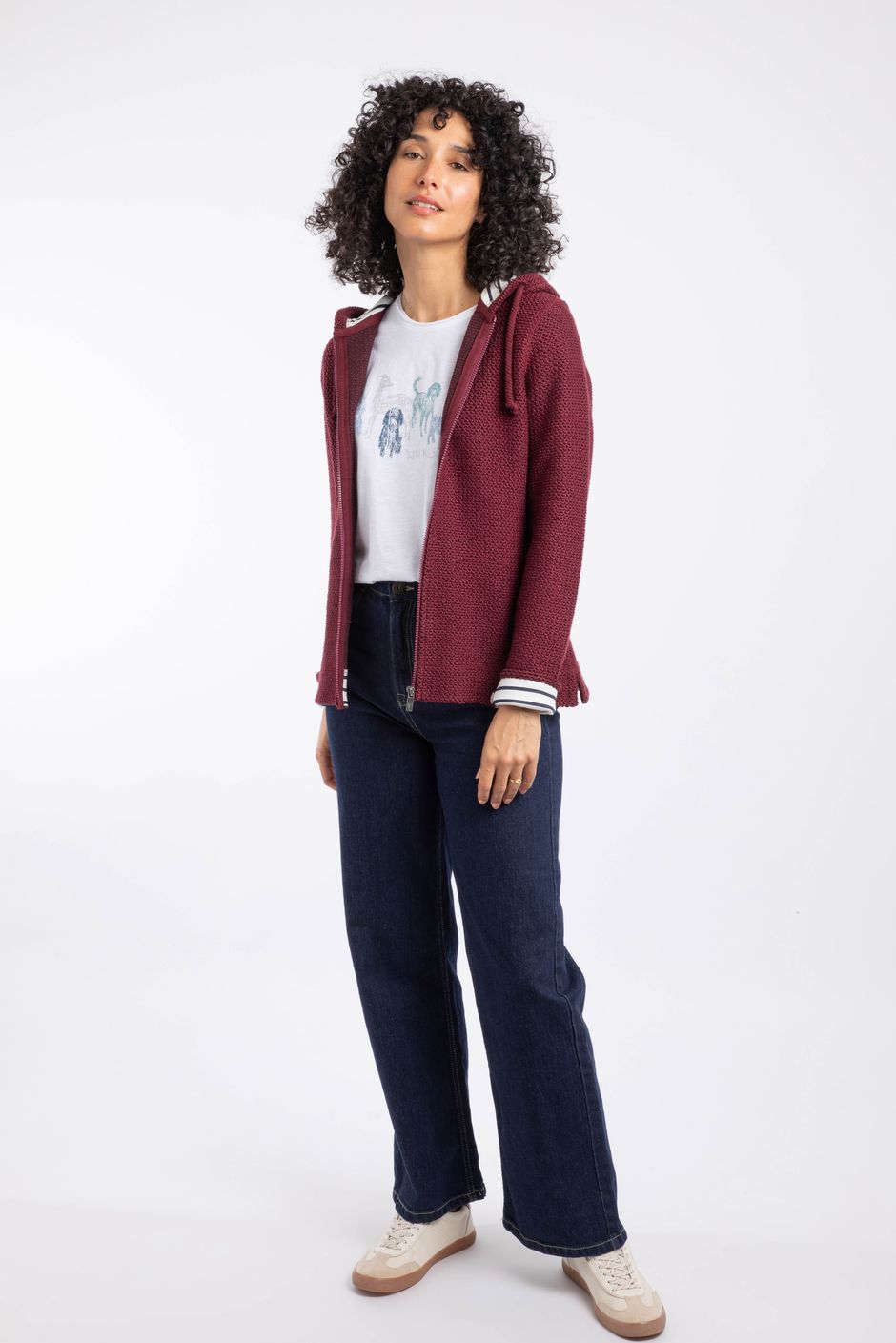 Chicoa Full Zip Macaroni Hoodie Antique Cherry