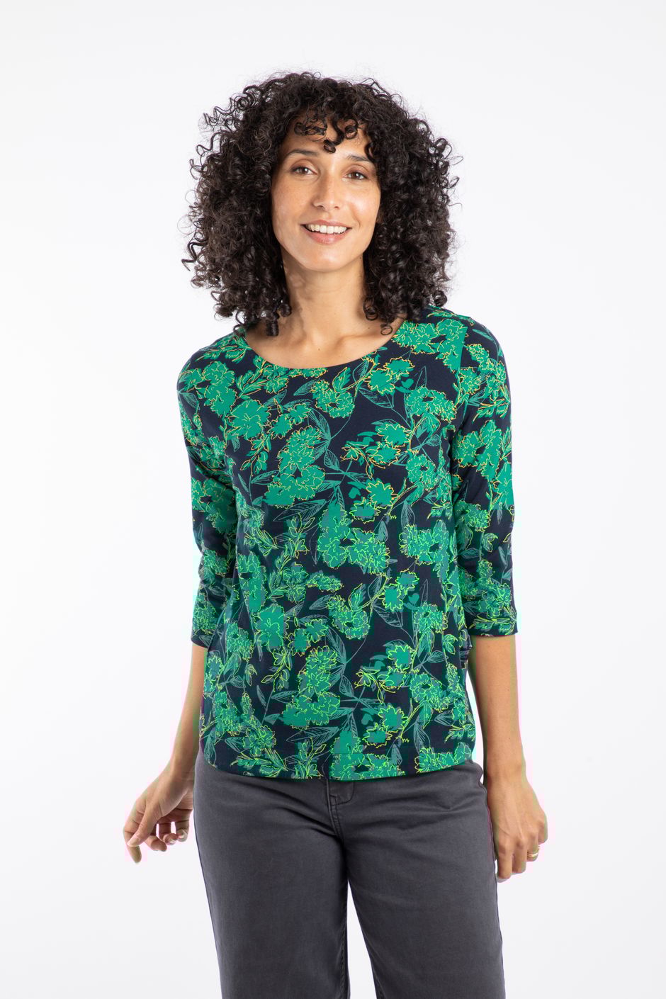 Rachel Printed Jersey T-Shirt Night Blue