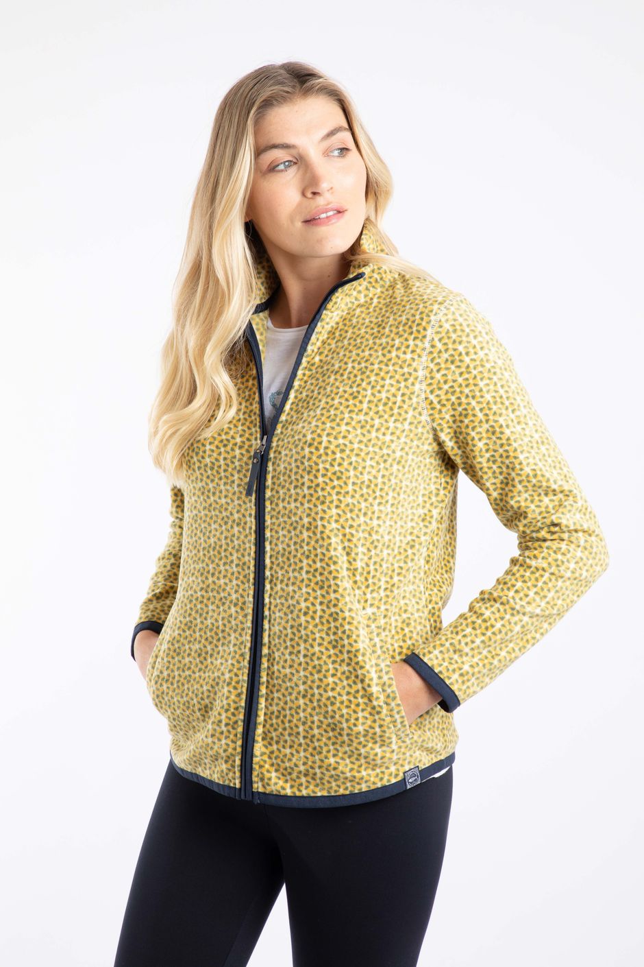 Rochelle Full Zip Printed Microfleece Cream