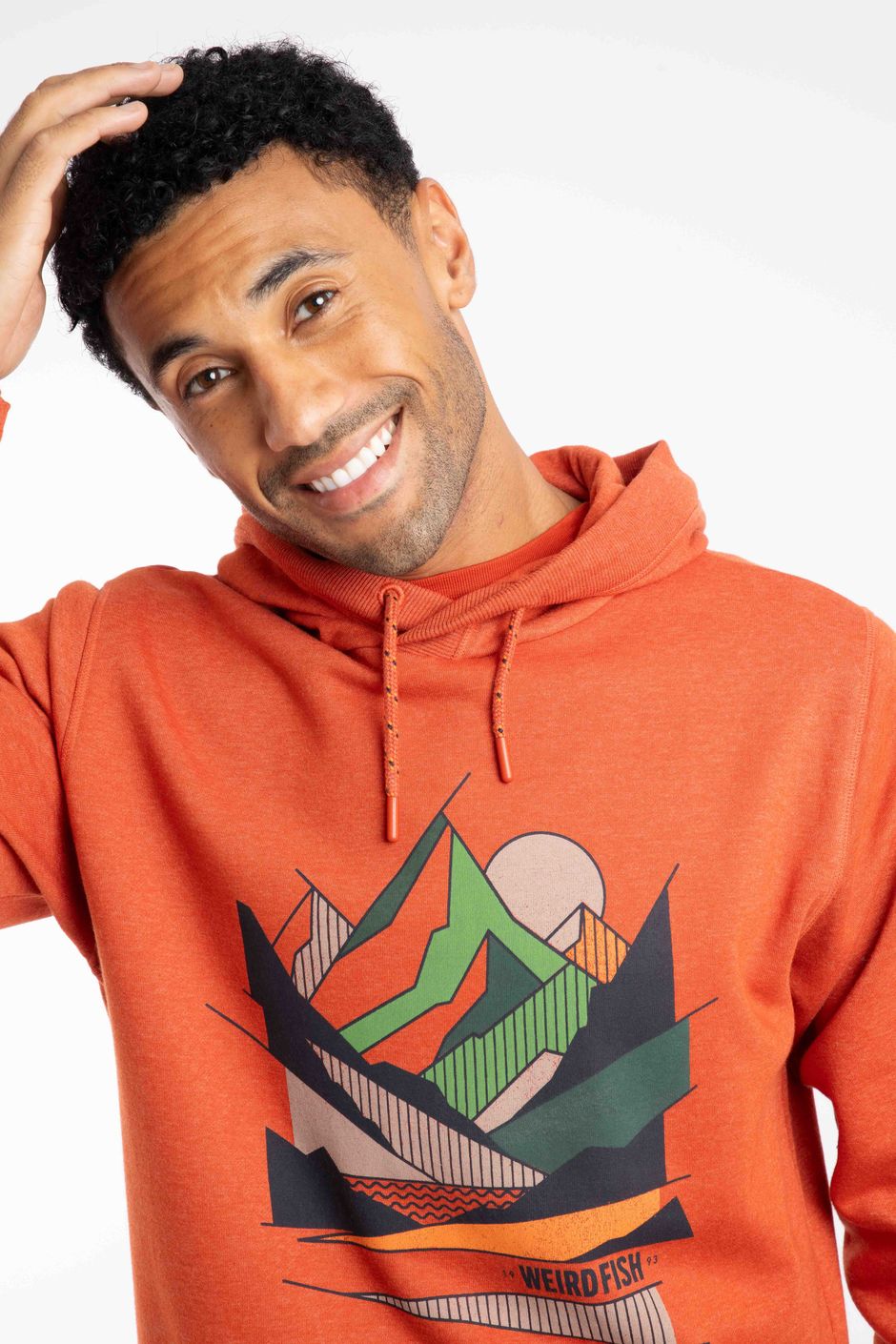 Bryant Graphic Pop Over Hoodie Rust Leaves