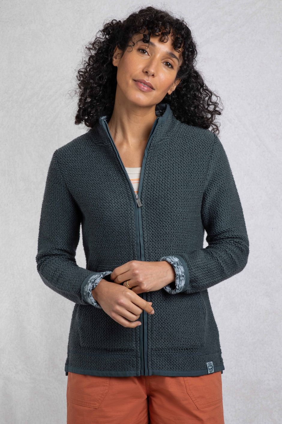 Sontee Full Zip Eco Macaroni Sweatshirt Navy